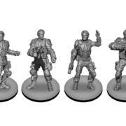 Renders of the hero team miniatures from Terminator Genisys: Rise of the Resistance by River Horse
