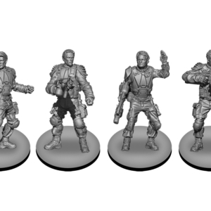 Renders of the hero team miniatures from Terminator Genisys: Rise of the Resistance by River Horse